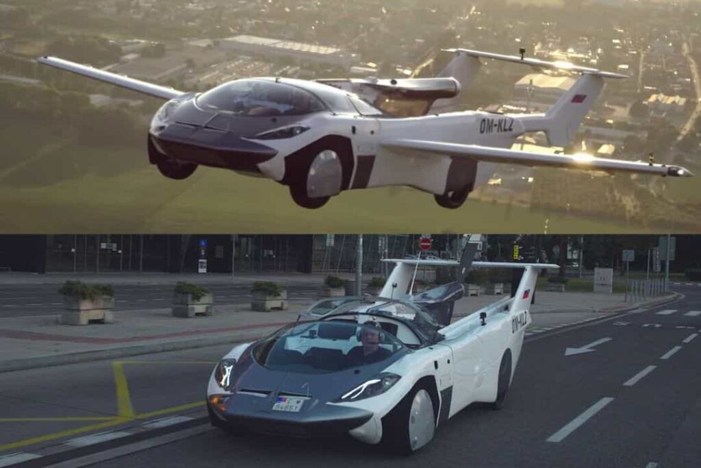 AirCar, a prototype flying car, during its successful cruise in air as well as on road in Slovakia